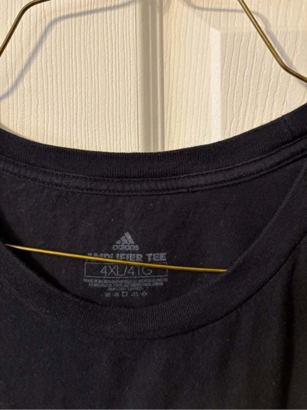 adidas Black T-Shirt with White Logo - Picture 2 of 3